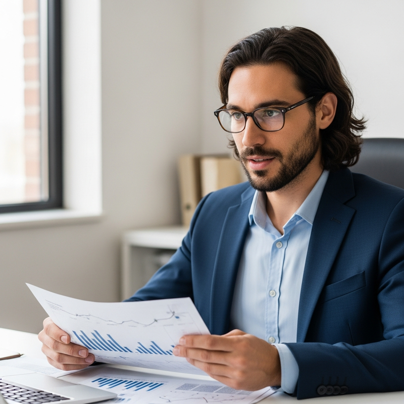 A person reviewing financial documents and charts, illustrating the impact of a personal loan on credit.